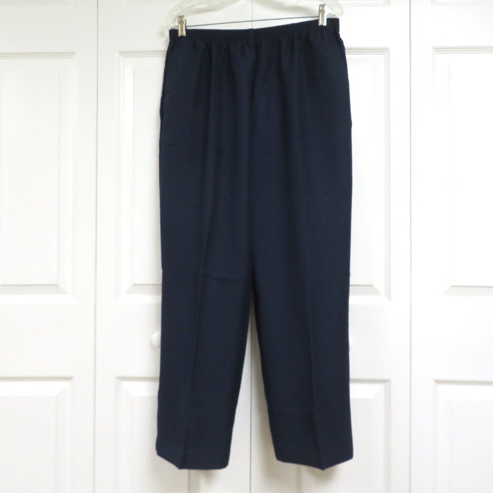 New! Alfred Dunner Classics 16 SHORT Navy Blue Solid 29" Inseam
